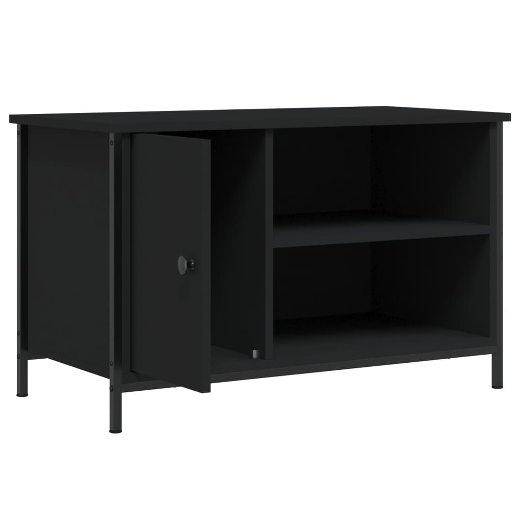 Meuble TV Noir 80x40x50 cm Bois d'ingénierie - XIOS
