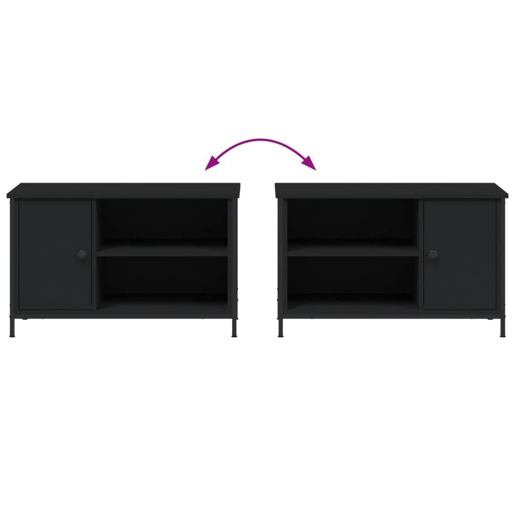 Meuble TV Noir 80x40x50 cm Bois d'ingénierie - XIOS