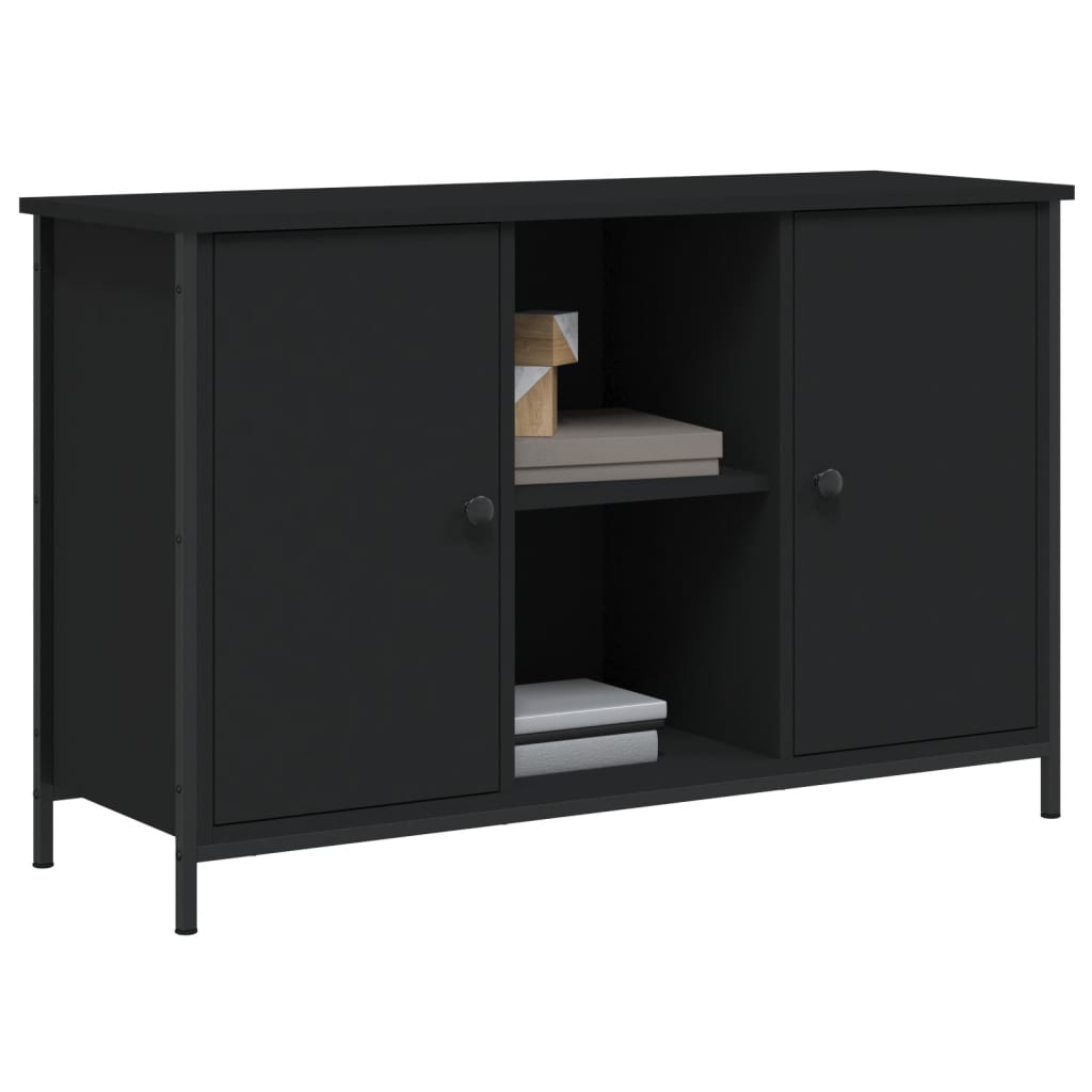 Meuble TV noir 100x35x65 cm bois d'ingénierie - XIOS