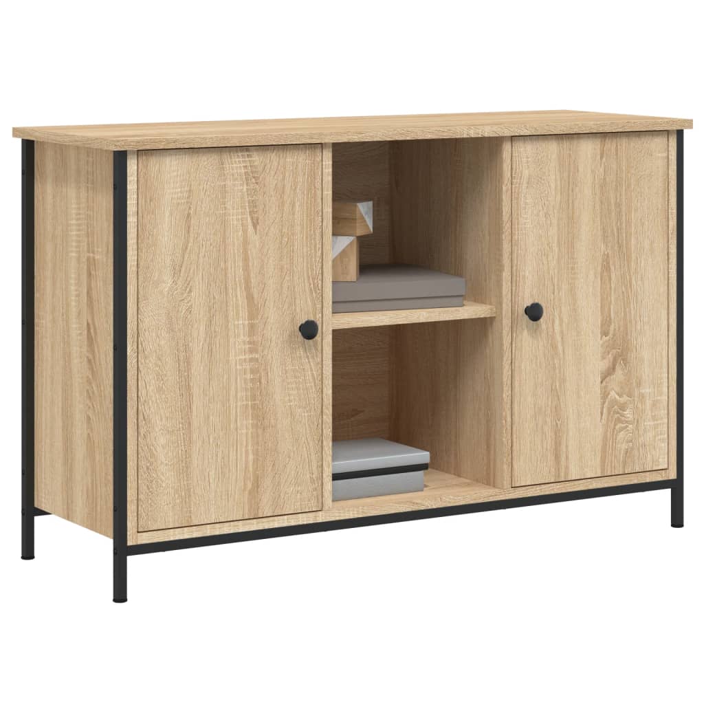 Meuble TV chêne sonoma 100x35x65 cm bois d'ingénierie - XIOS