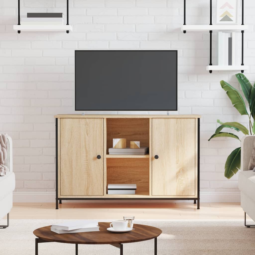 Meuble TV chêne sonoma 100x35x65 cm bois d'ingénierie - XIOS