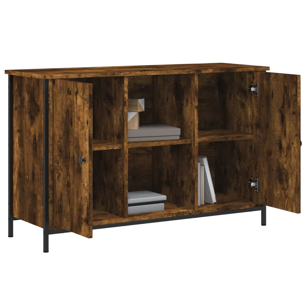 Meuble TV chêne fumé 100x35x65 cm bois d'ingénierie - XIOS