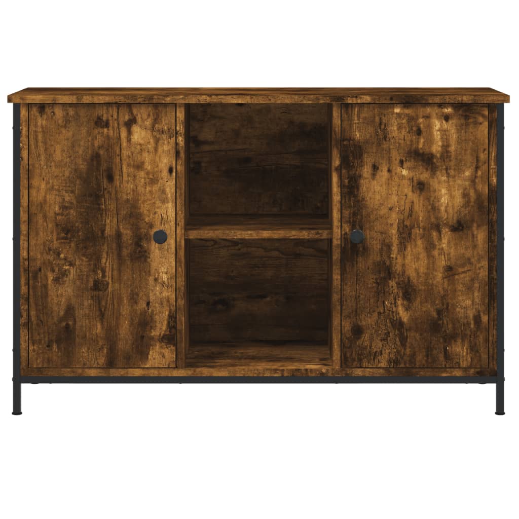 Meuble TV chêne fumé 100x35x65 cm bois d'ingénierie - XIOS