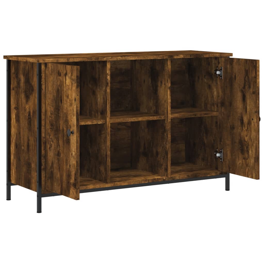 Meuble TV chêne fumé 100x35x65 cm bois d'ingénierie - XIOS