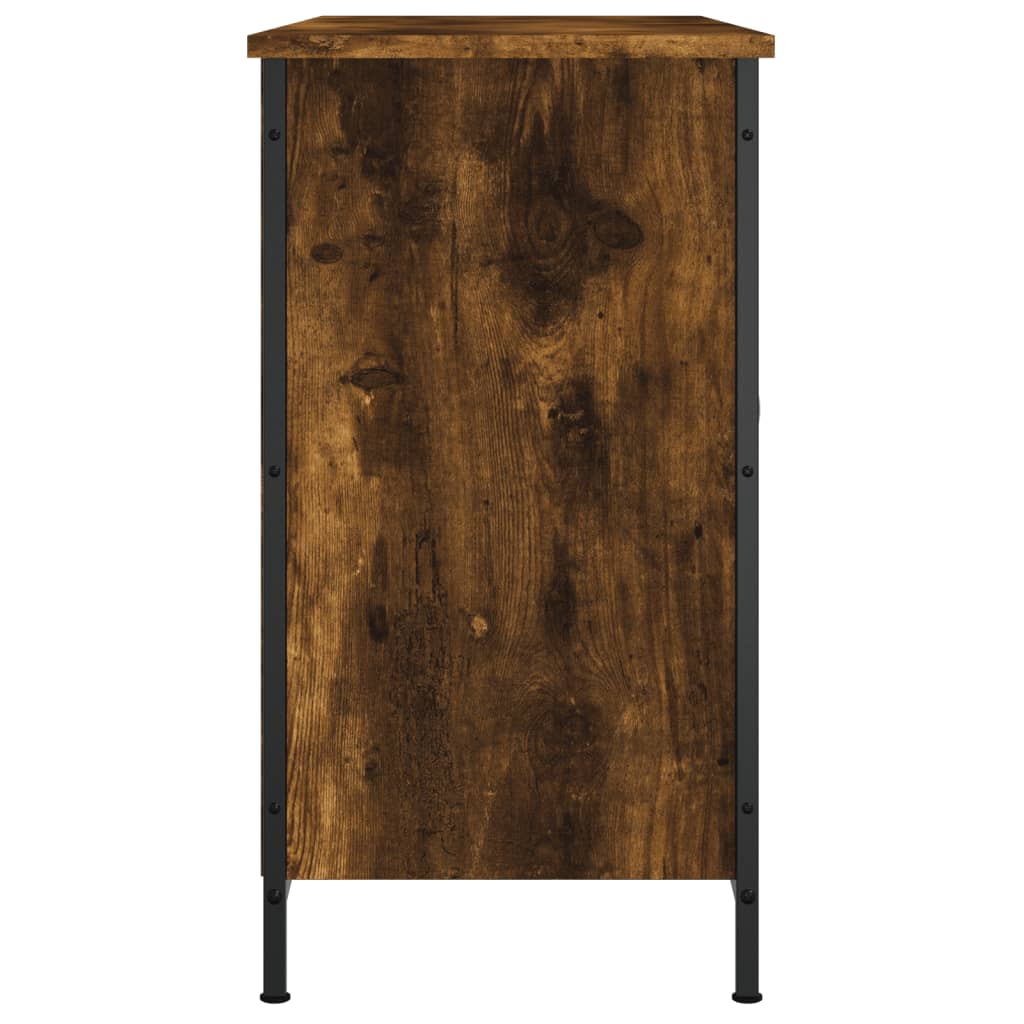 Meuble TV chêne fumé 100x35x65 cm bois d'ingénierie - XIOS