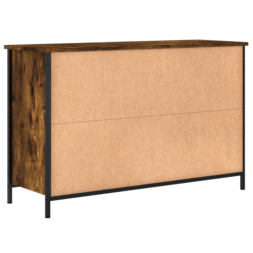 Meuble TV chêne fumé 100x35x65 cm bois d'ingénierie - XIOS