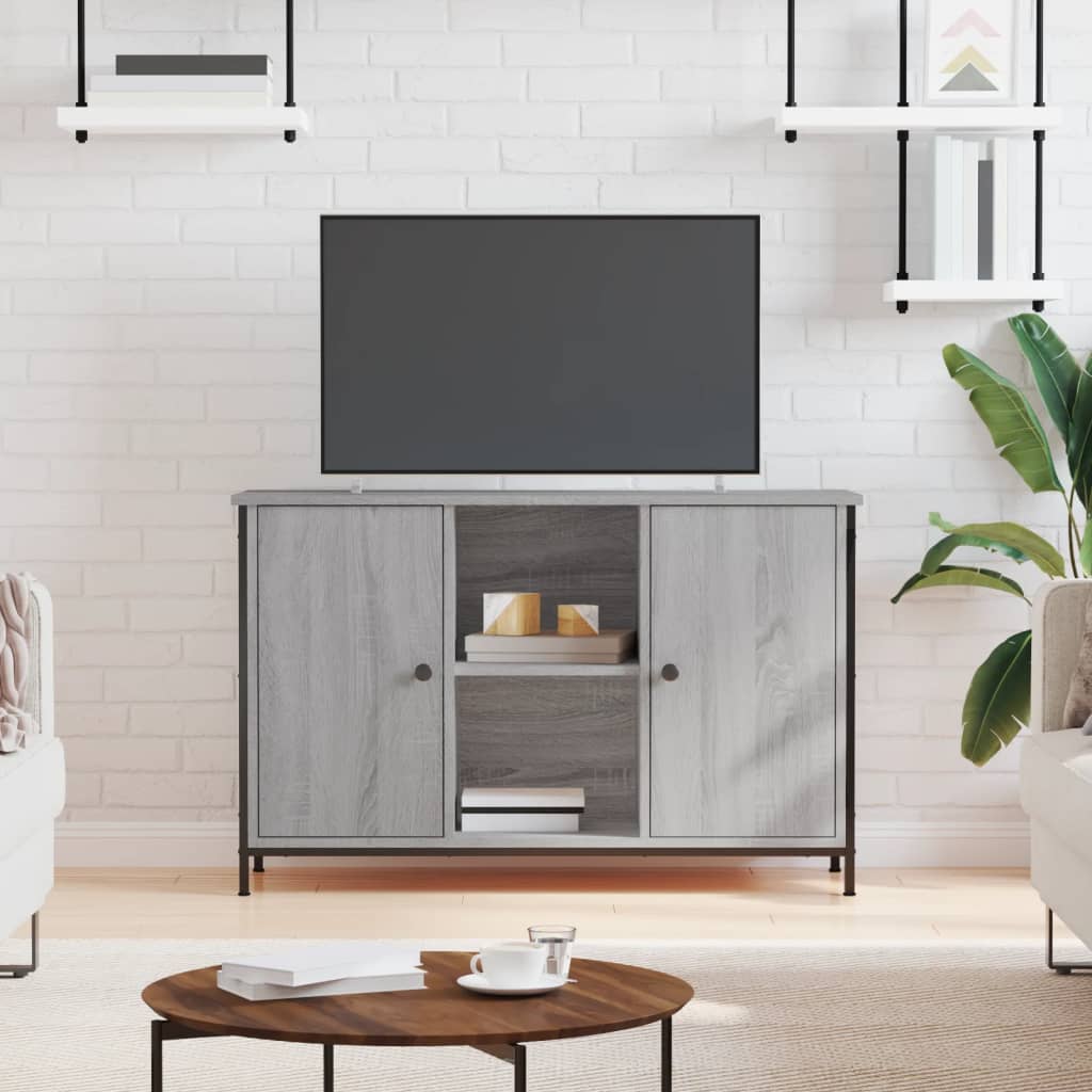 Meuble TV sonoma gris 100x35x65 cm bois d'ingénierie - XIOS