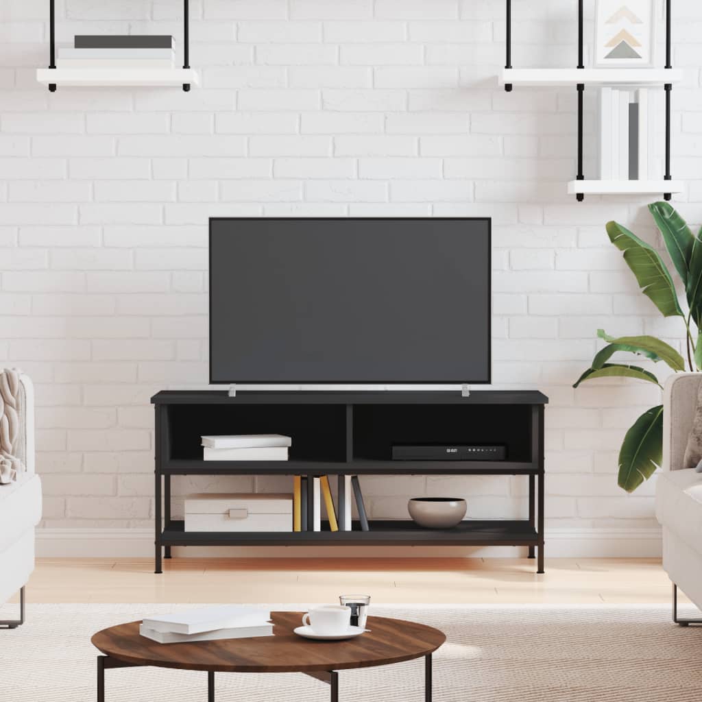 Meuble TV noir 100x35x45 cm bois d'ingénierie - XIOS