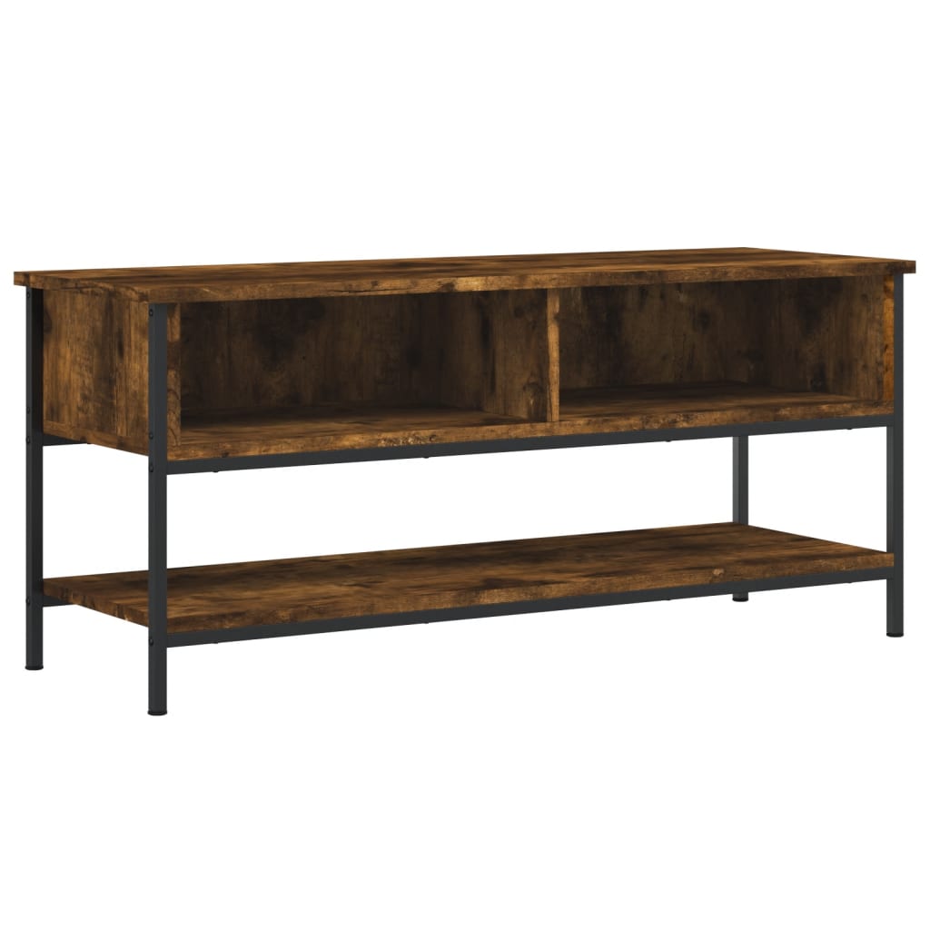 Meuble TV chêne fumé 100x35x45 cm bois d'ingénierie - XIOS