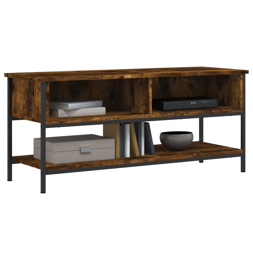 Meuble TV chêne fumé 100x35x45 cm bois d'ingénierie - XIOS