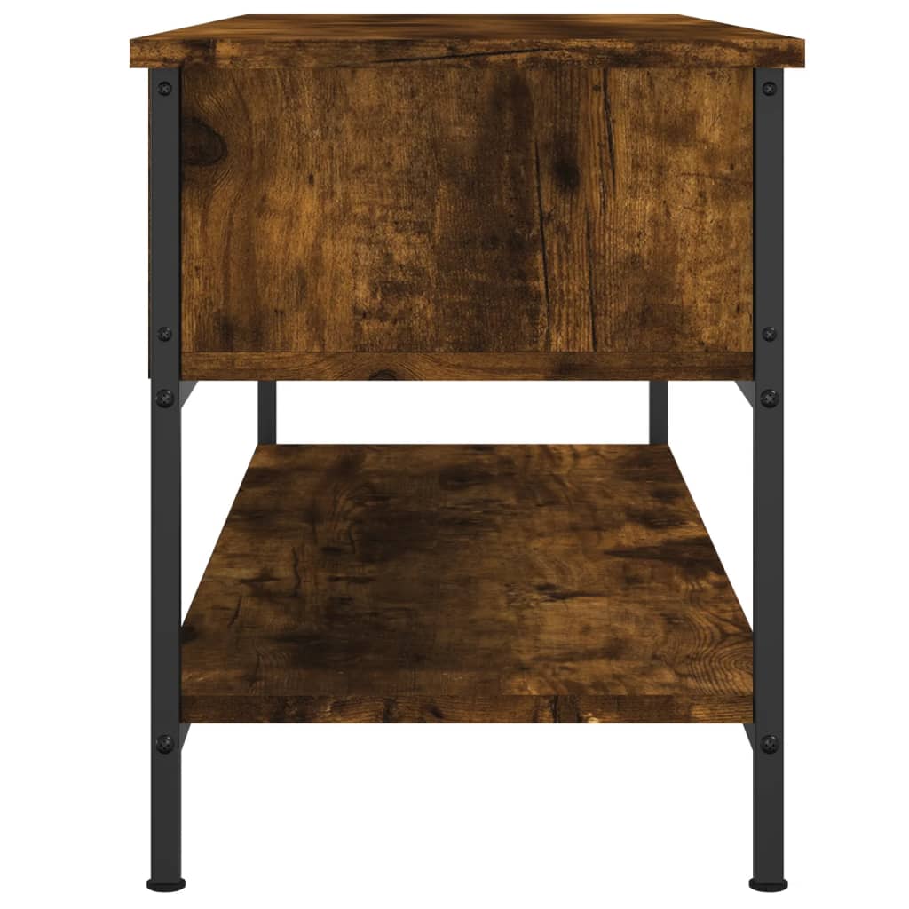 Meuble TV chêne fumé 100x35x45 cm bois d'ingénierie - XIOS