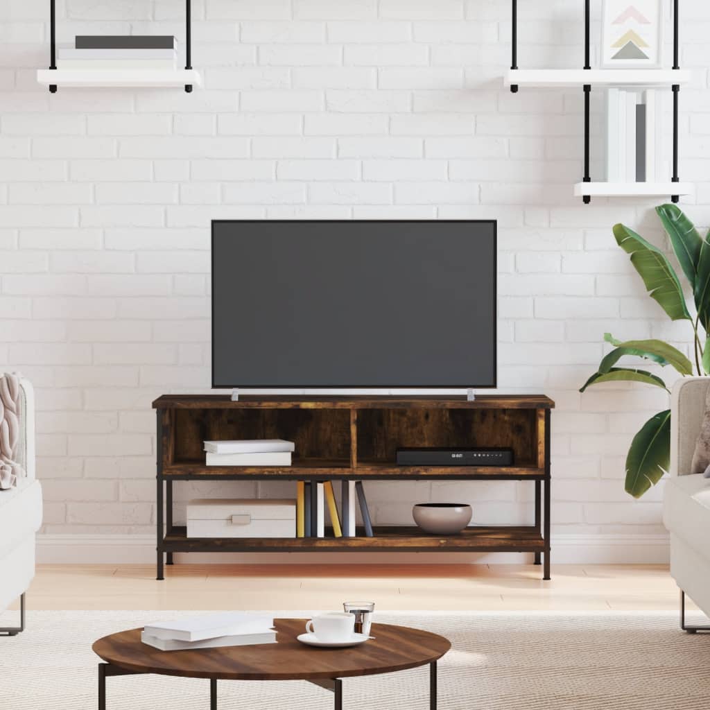 Meuble TV chêne fumé 100x35x45 cm bois d'ingénierie - XIOS