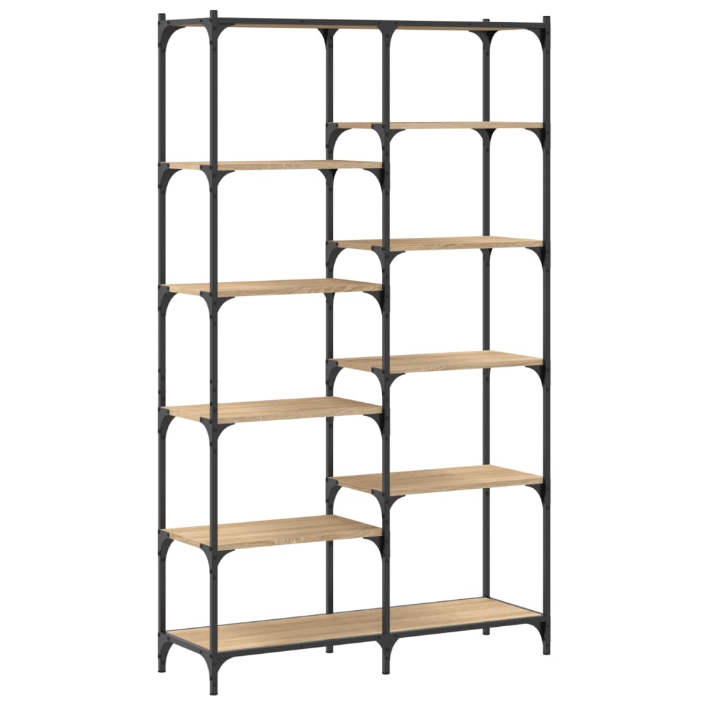Bibliothèque chêne sonoma 100x32x170cm bois d'ingénierie et fer - XIOS