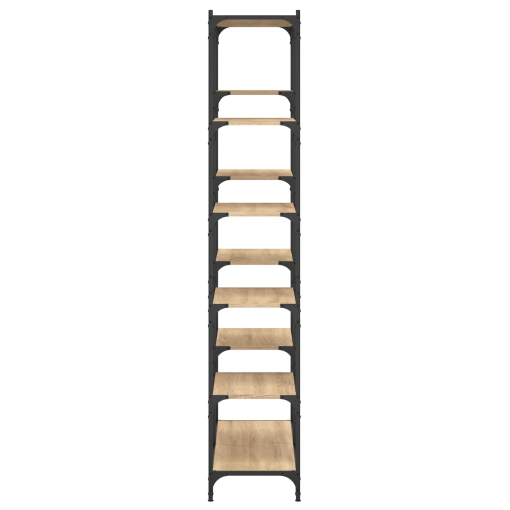 Bibliothèque chêne sonoma 100x32x170cm bois d'ingénierie et fer - XIOS