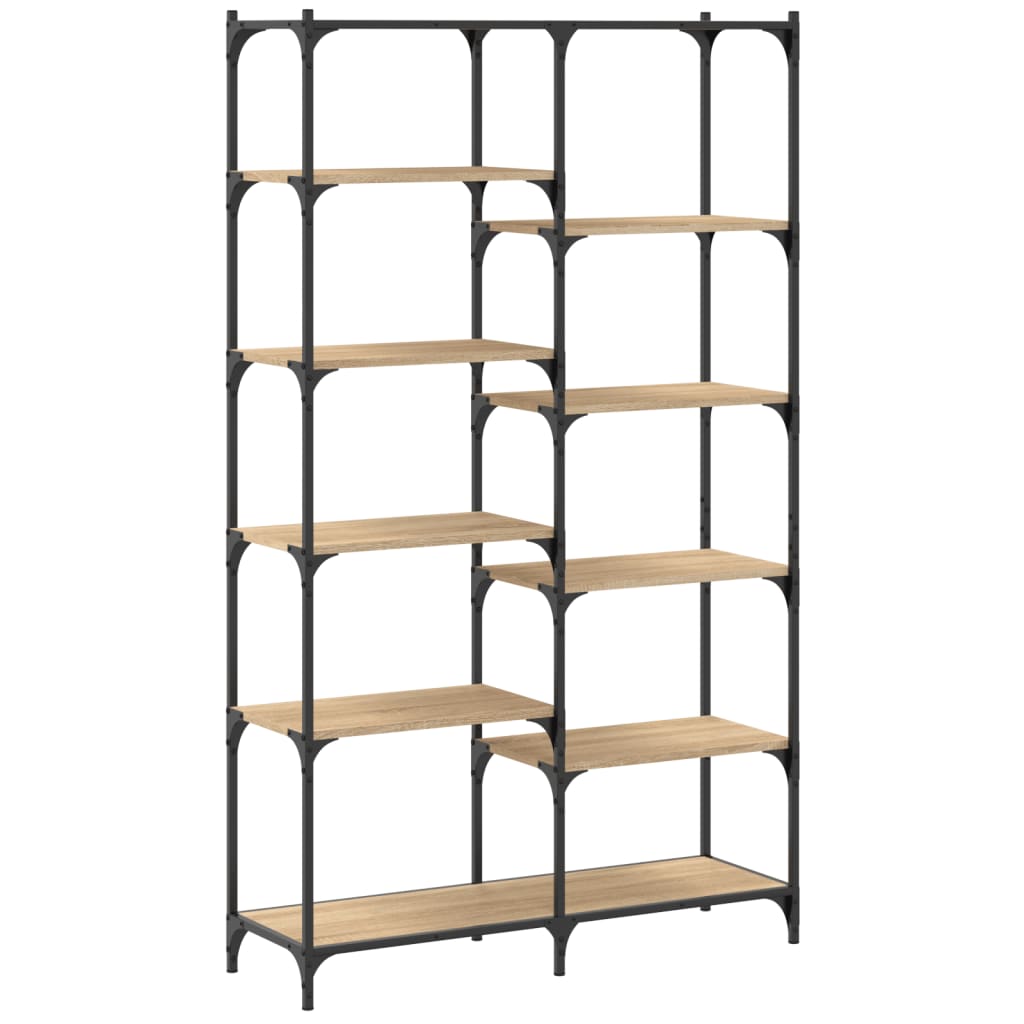 Bibliothèque chêne sonoma 100x32x170cm bois d'ingénierie et fer - XIOS