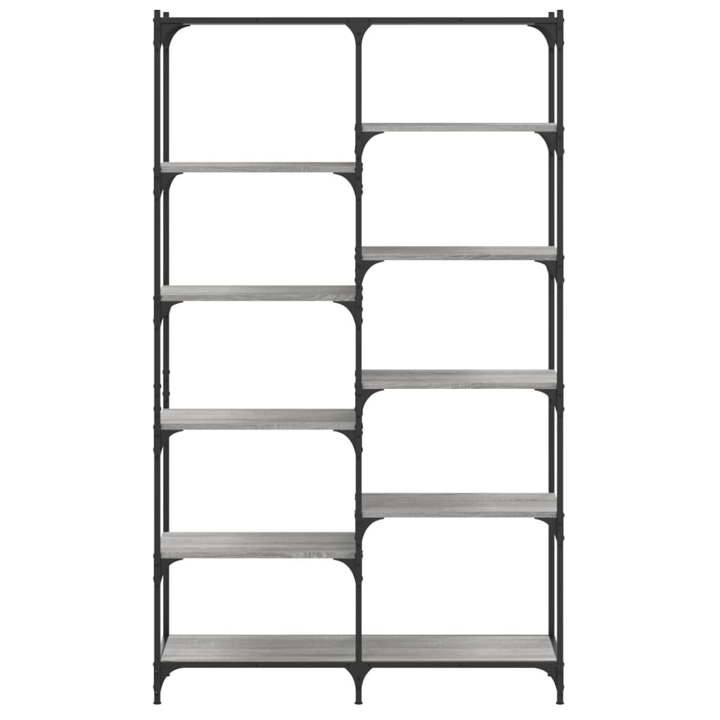 Bibliothèque sonoma gris 100x32x170 cm bois d'ingénierie et fer - XIOS