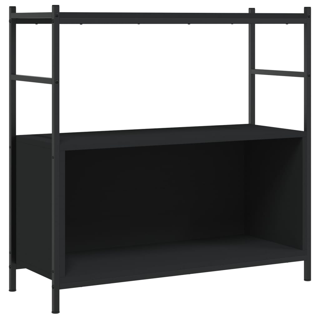 Bibliothèque noir 80x30x78,5 cm bois d'ingénierie et fer - XIOS