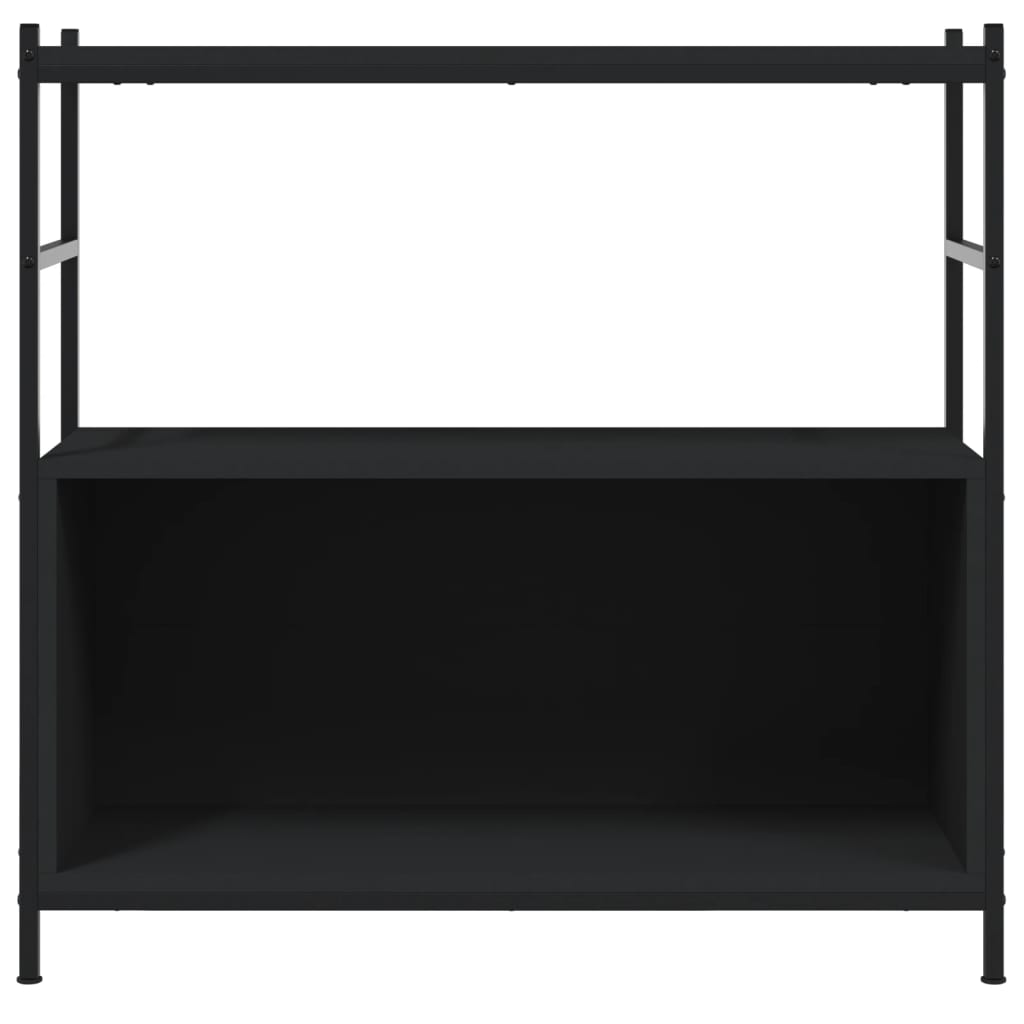 Bibliothèque noir 80x30x78,5 cm bois d'ingénierie et fer - XIOS