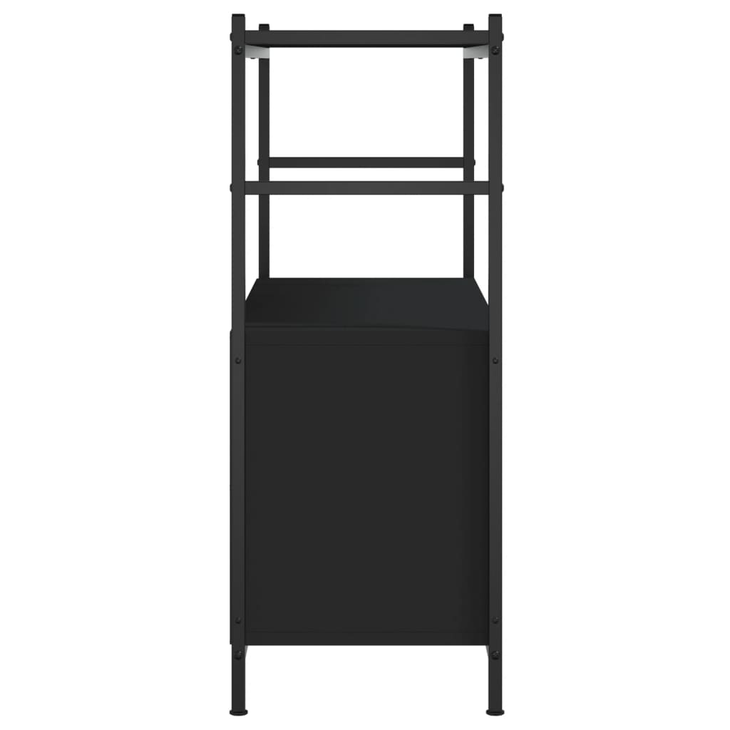 Bibliothèque noir 80x30x78,5 cm bois d'ingénierie et fer - XIOS