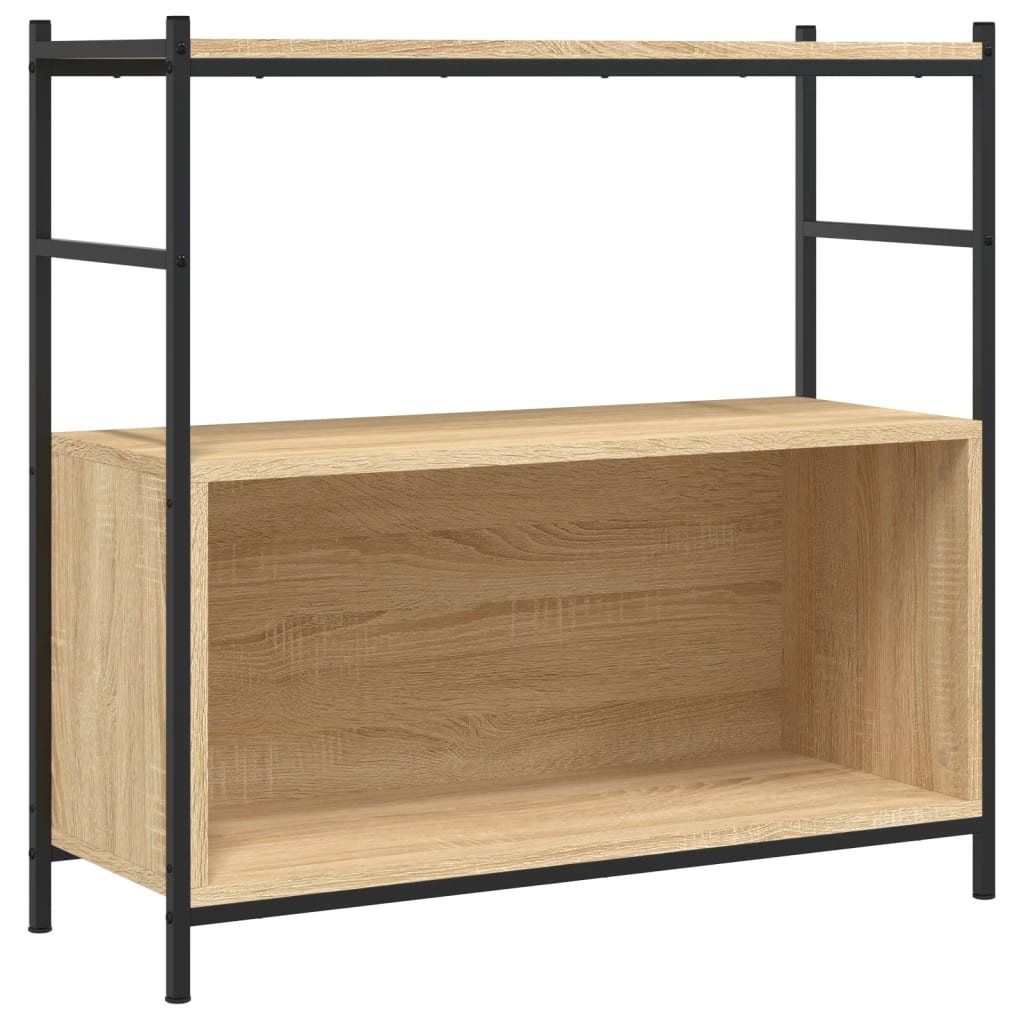 Bibliothèque chêne sonoma 80x30x78,5cm bois d'ingénierie et fer - XIOS