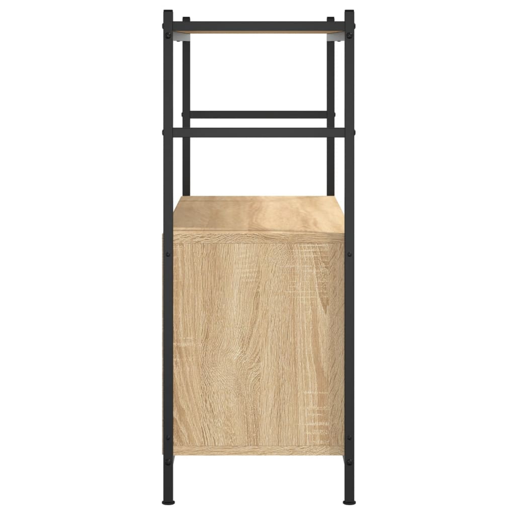 Bibliothèque chêne sonoma 80x30x78,5cm bois d'ingénierie et fer - XIOS