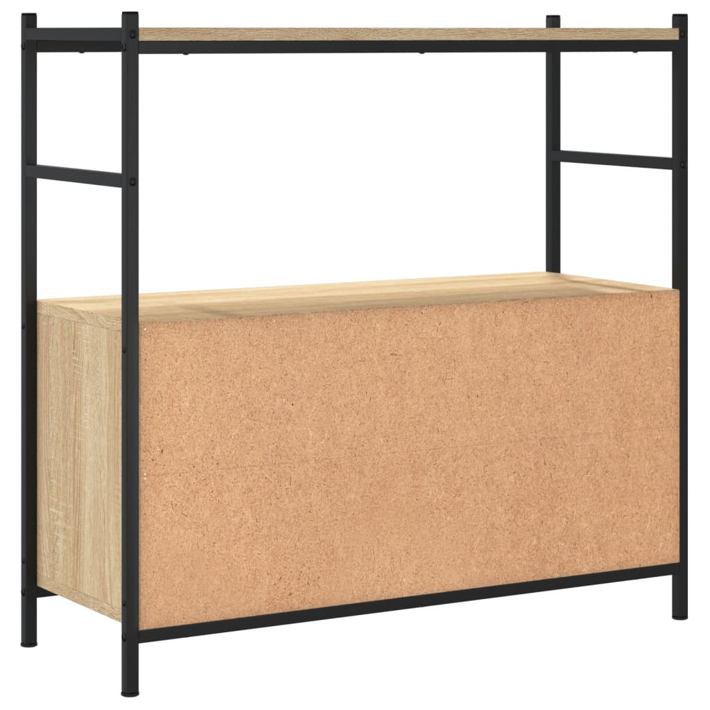 Bibliothèque chêne sonoma 80x30x78,5cm bois d'ingénierie et fer - XIOS