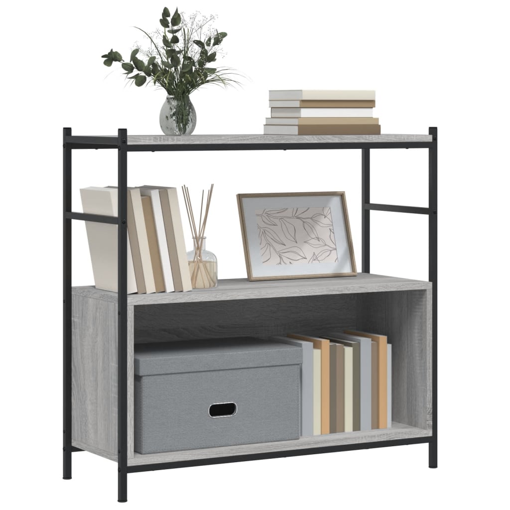 Bibliothèque sonoma gris 80x30x78,5 cm bois d'ingénierie et fer - XIOS