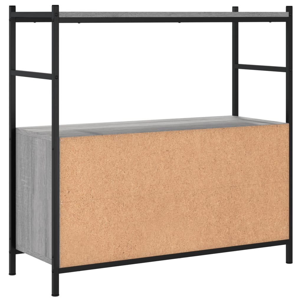 Bibliothèque sonoma gris 80x30x78,5 cm bois d'ingénierie et fer - XIOS