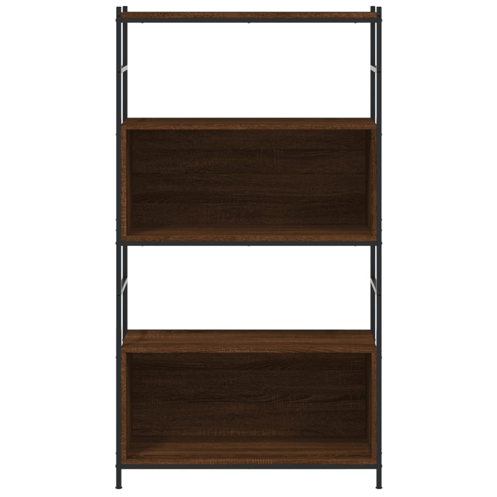 Bibliothèque chêne brun 80x30x145,5 cm bois d'ingénierie et fer - XIOS