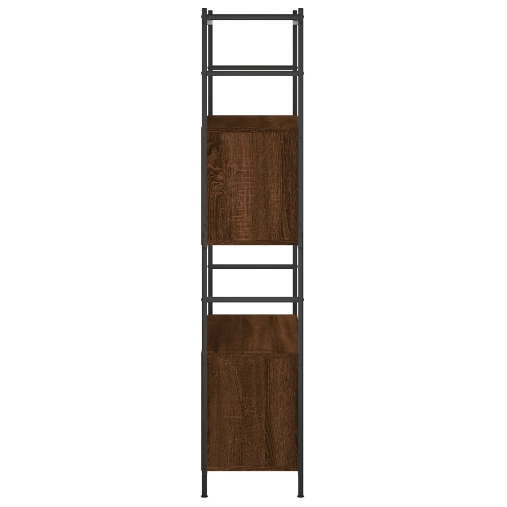 Bibliothèque chêne brun 80x30x145,5 cm bois d'ingénierie et fer - XIOS