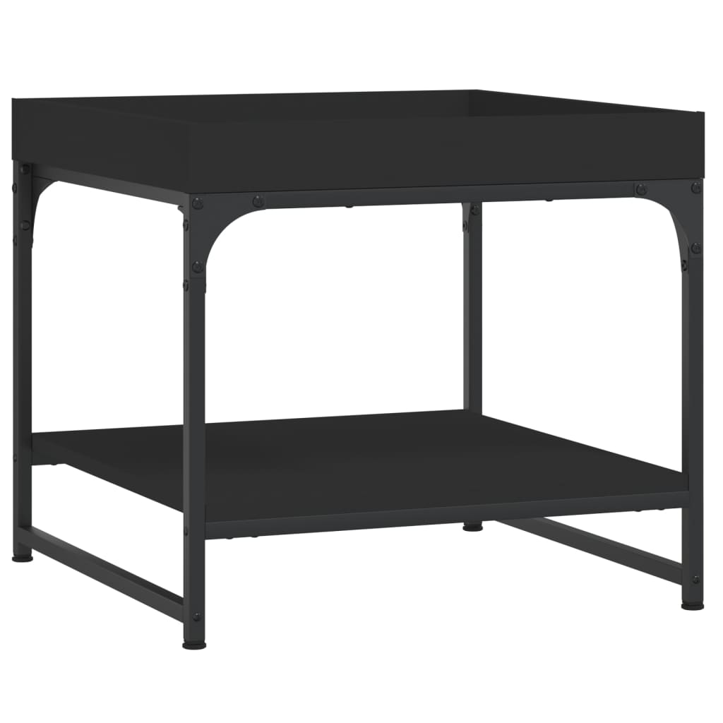 Table basse noir 49,5x49,5x45 cm bois d'ingénierie - XIOS