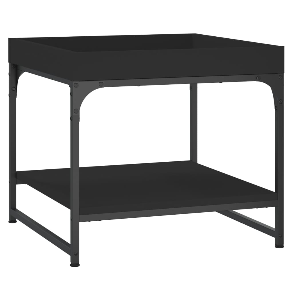 Table basse noir 49,5x49,5x45 cm bois d'ingénierie - XIOS