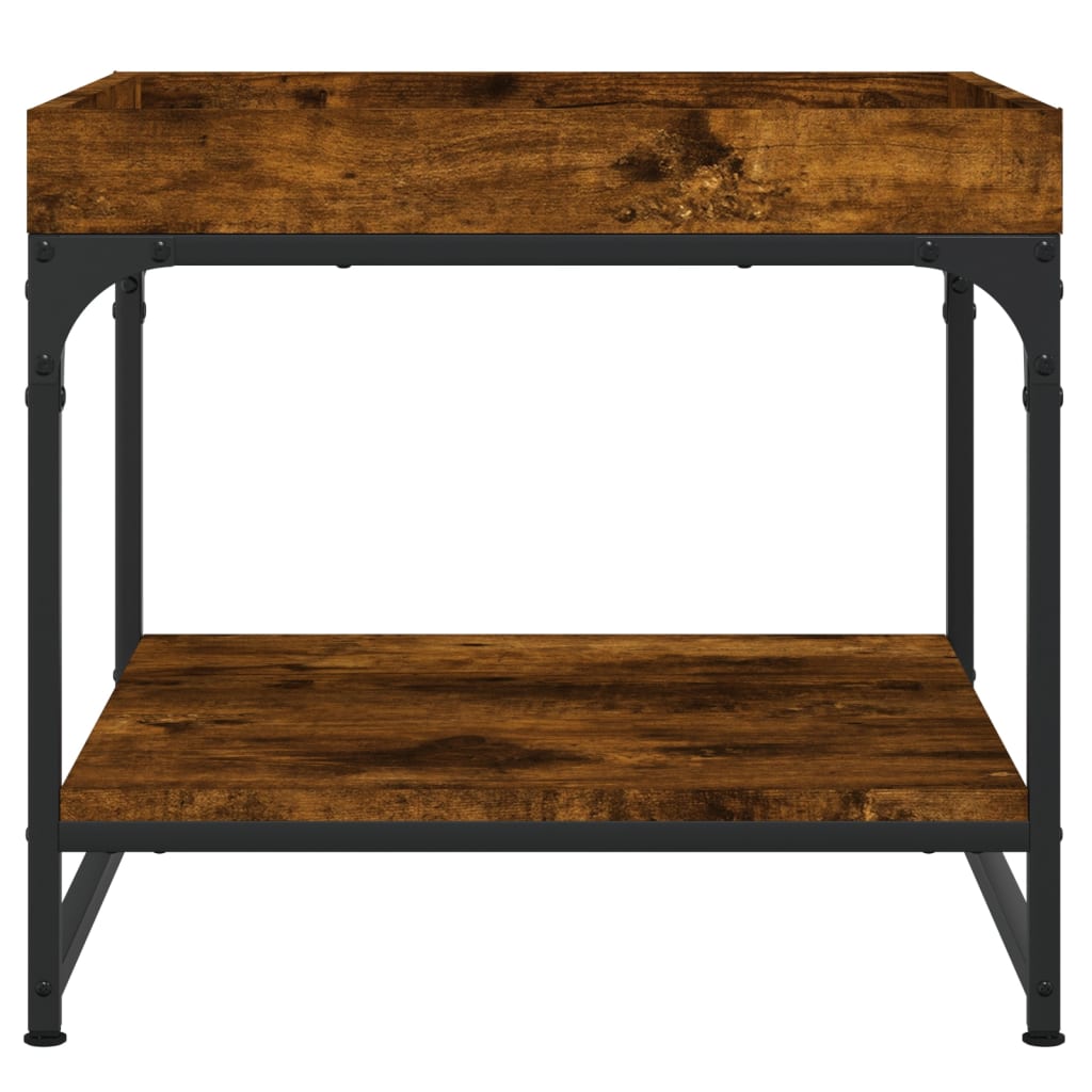 Table basse chêne fumé 49,5x49,5x45 cm bois d'ingénierie - XIOS