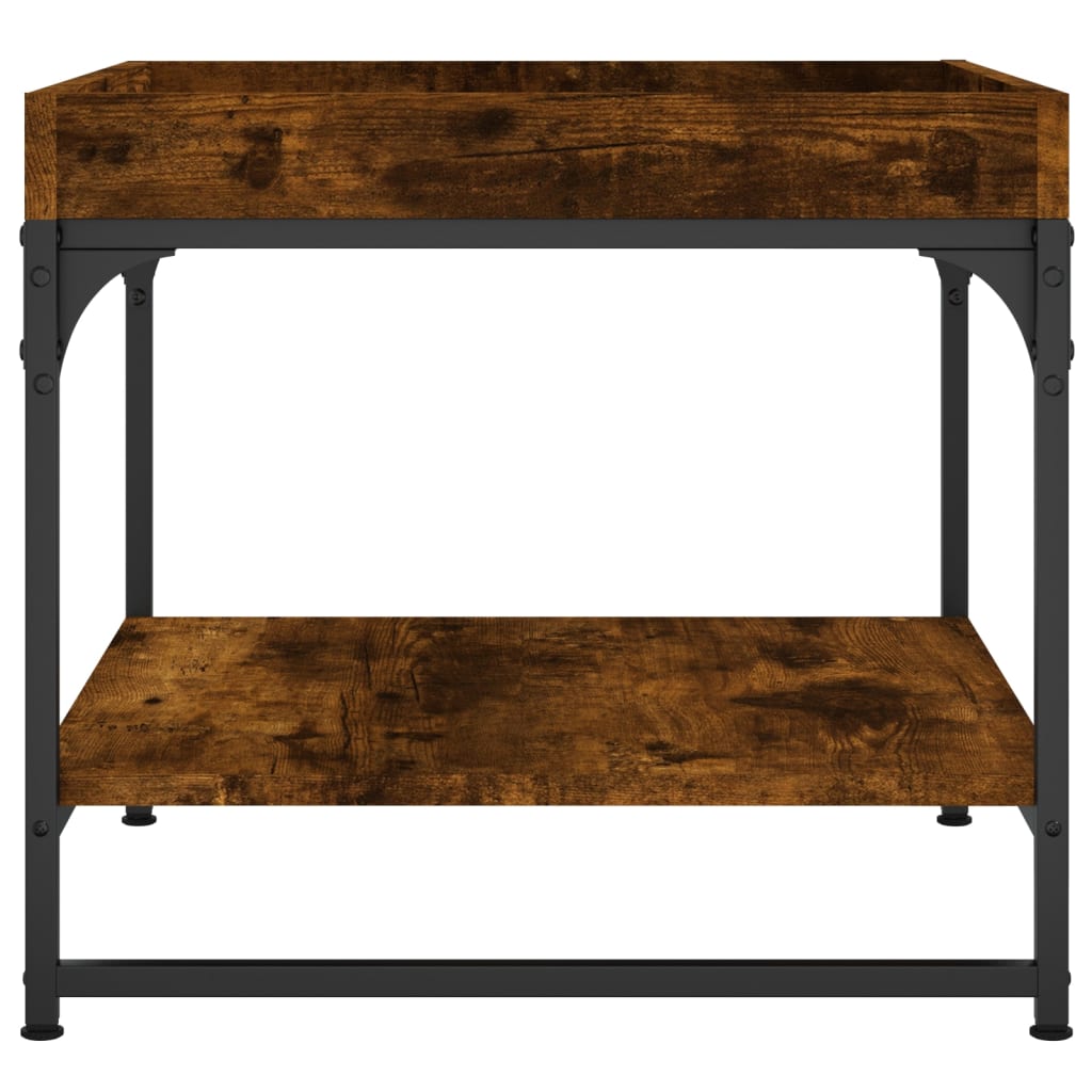 Table basse chêne fumé 49,5x49,5x45 cm bois d'ingénierie - XIOS