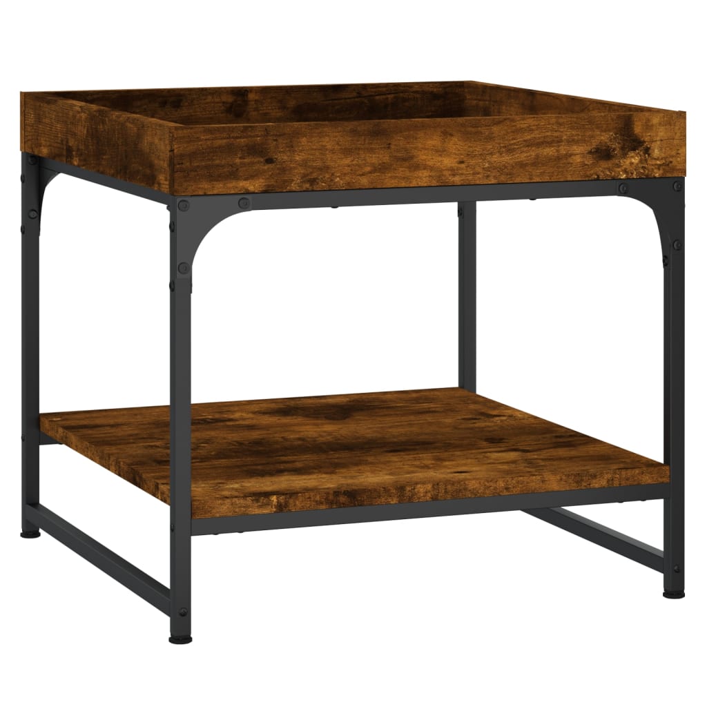 Table basse chêne fumé 49,5x49,5x45 cm bois d'ingénierie - XIOS