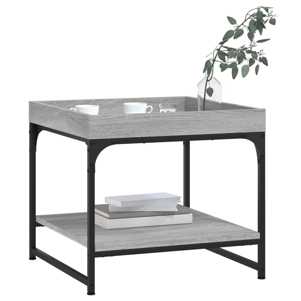 Table basse sonoma gris 49,5x49,5x45 cm bois d'ingénierie - XIOS