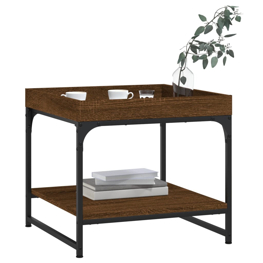Table basse chêne marron 49,5x49,5x45 cm bois d'ingénierie - XIOS