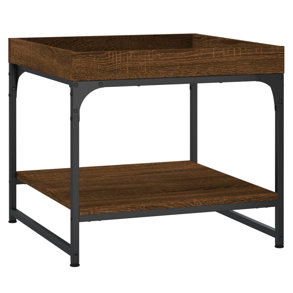 Table basse chêne marron 49,5x49,5x45 cm bois d'ingénierie - XIOS