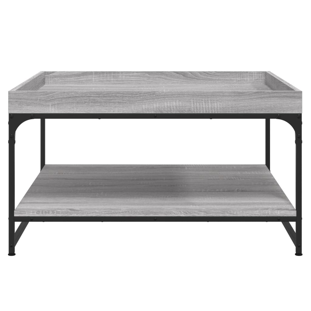 Table basse sonoma gris 80x80x45 cm bois d'ingénierie et fer - XIOS