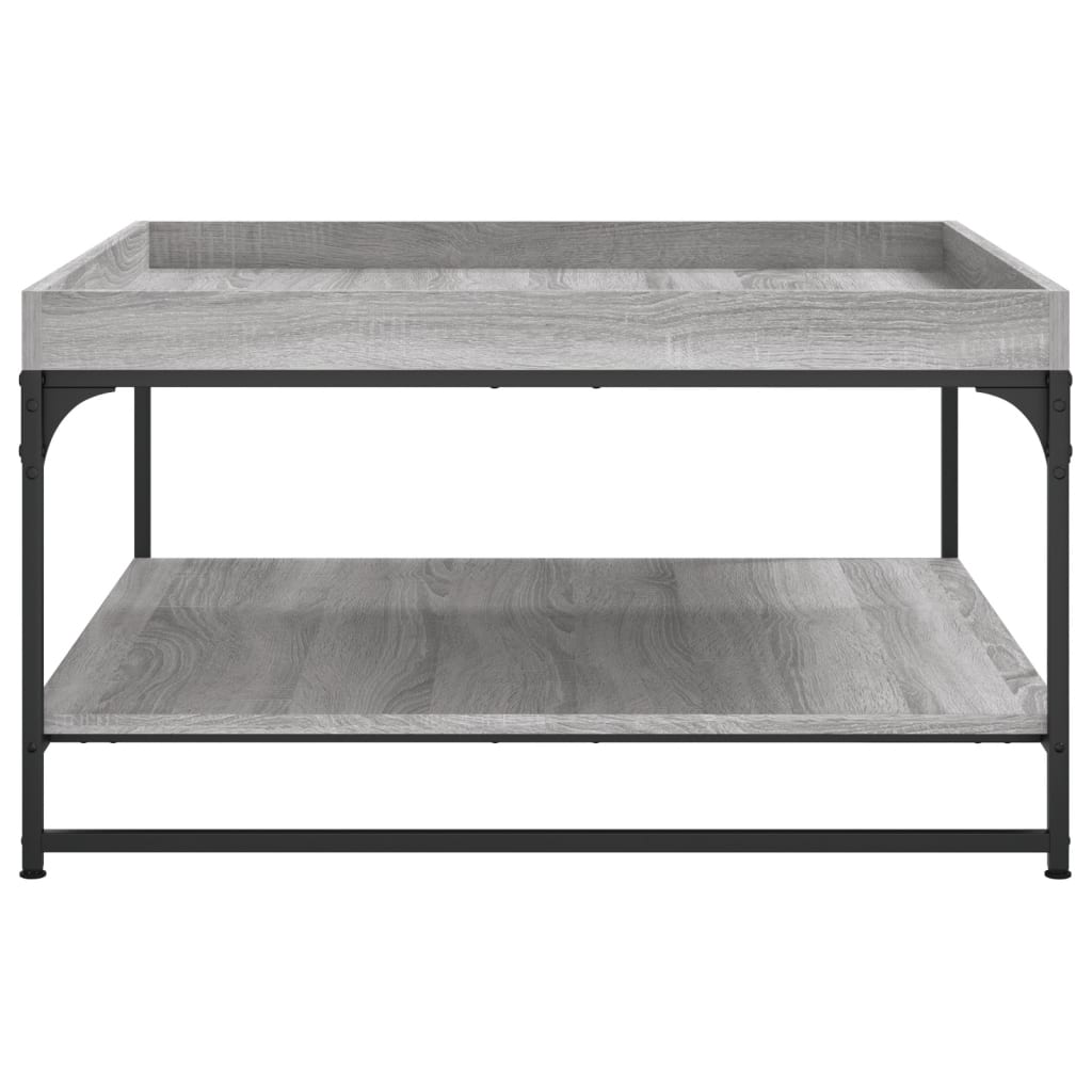 Table basse sonoma gris 80x80x45 cm bois d'ingénierie et fer - XIOS