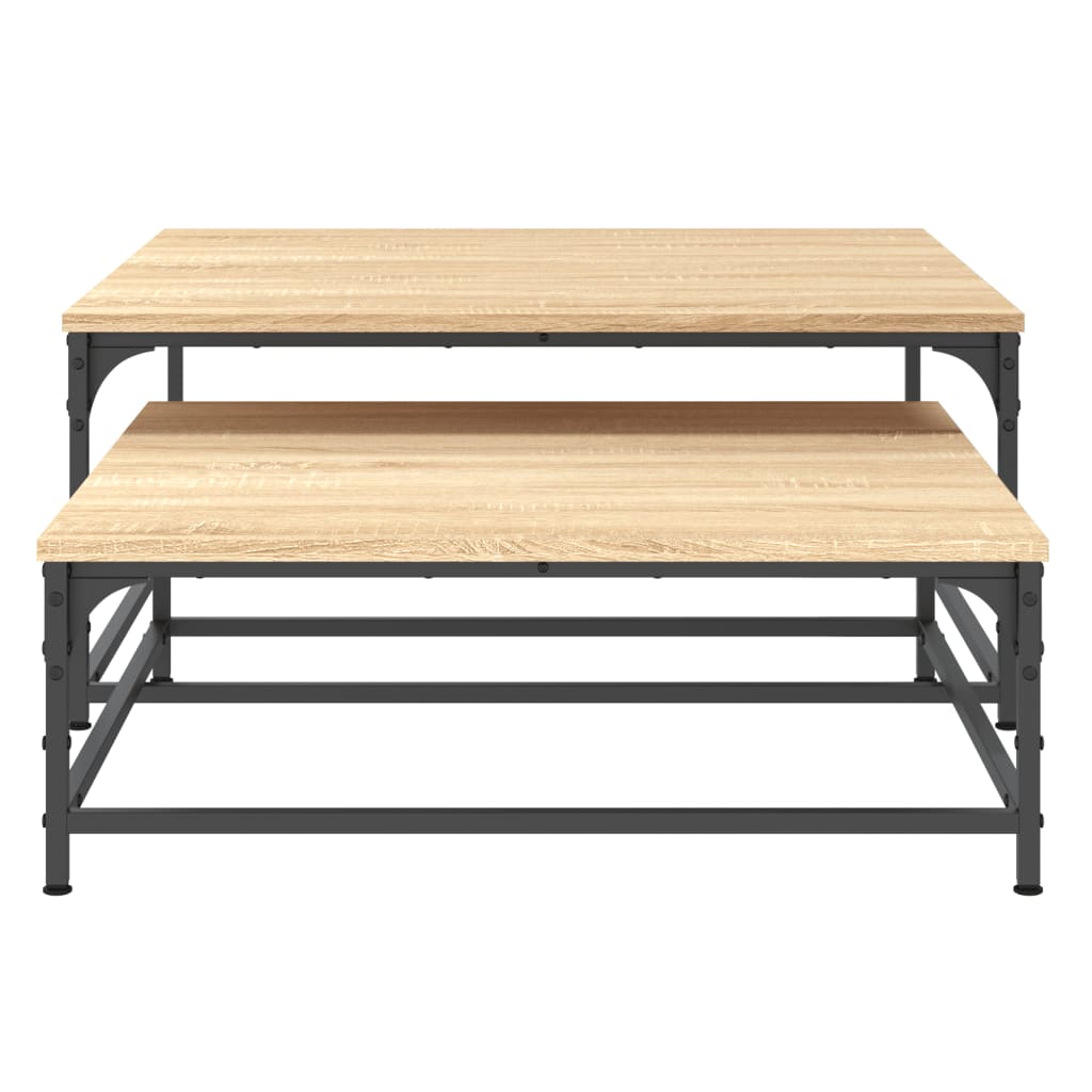 Tables basses gigognes 2 pcs chêne sonoma bois d'ingénierie - XIOS