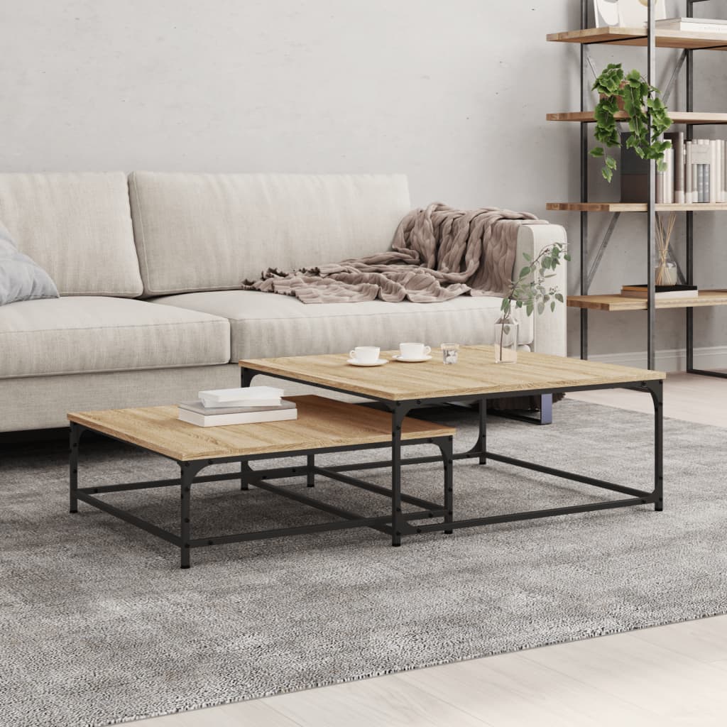 Tables basses gigognes 2 pcs chêne sonoma bois d'ingénierie - XIOS