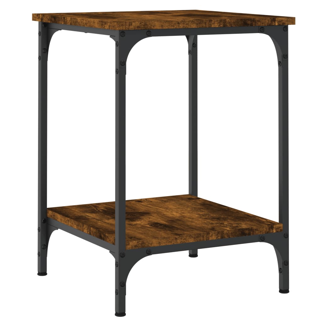 Table basse chêne fumé 40x40x55 cm bois d'ingénierie - XIOS
