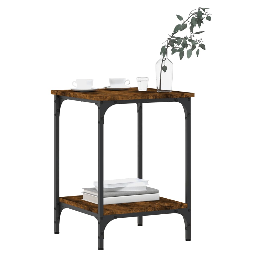 Table basse chêne fumé 40x40x55 cm bois d'ingénierie - XIOS