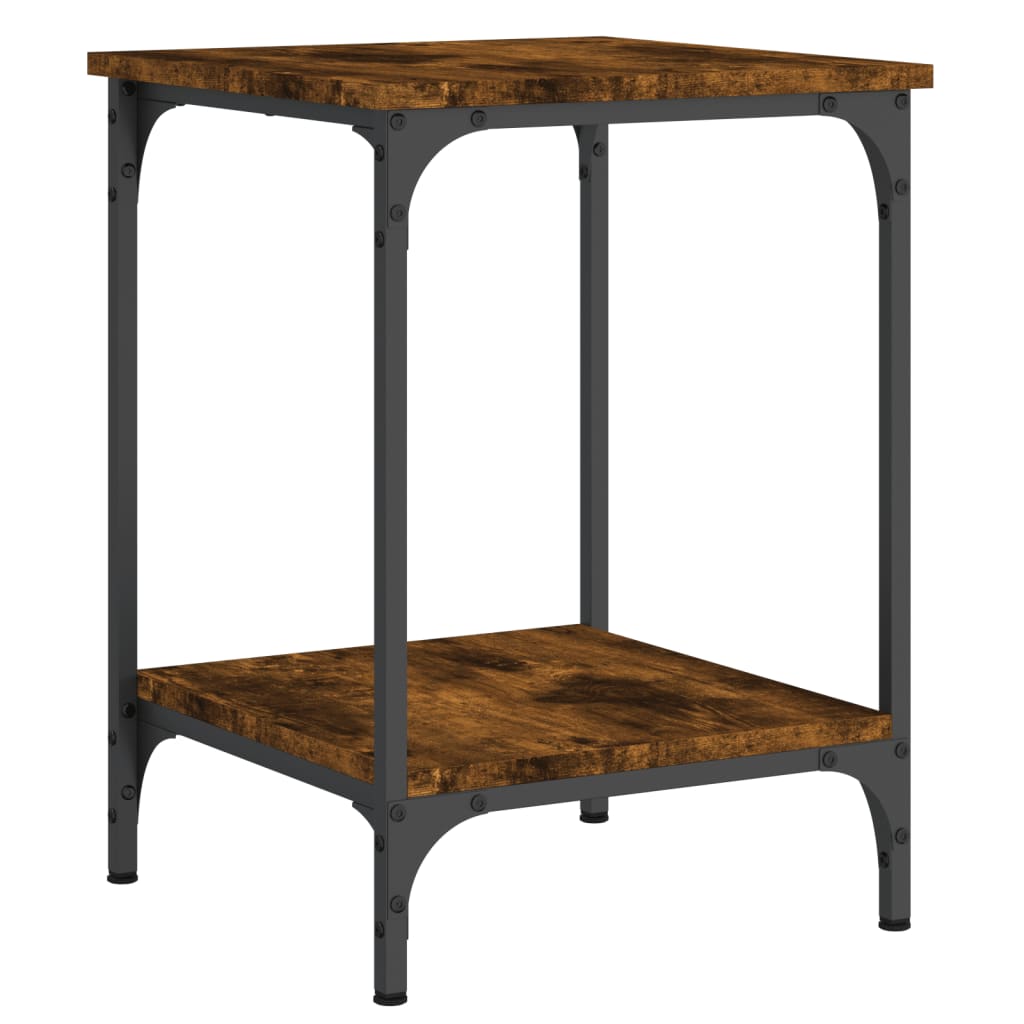 Table basse chêne fumé 40x40x55 cm bois d'ingénierie - XIOS