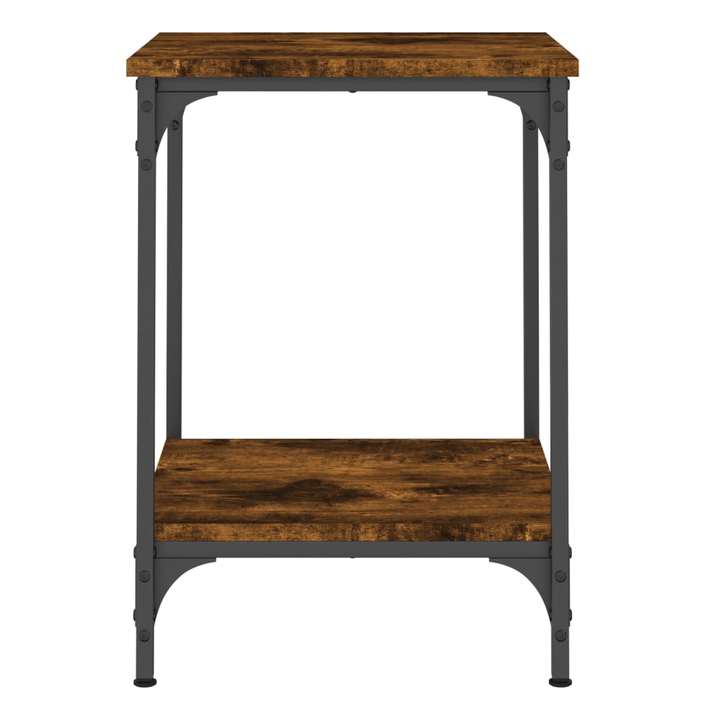 Table basse chêne fumé 40x40x55 cm bois d'ingénierie - XIOS