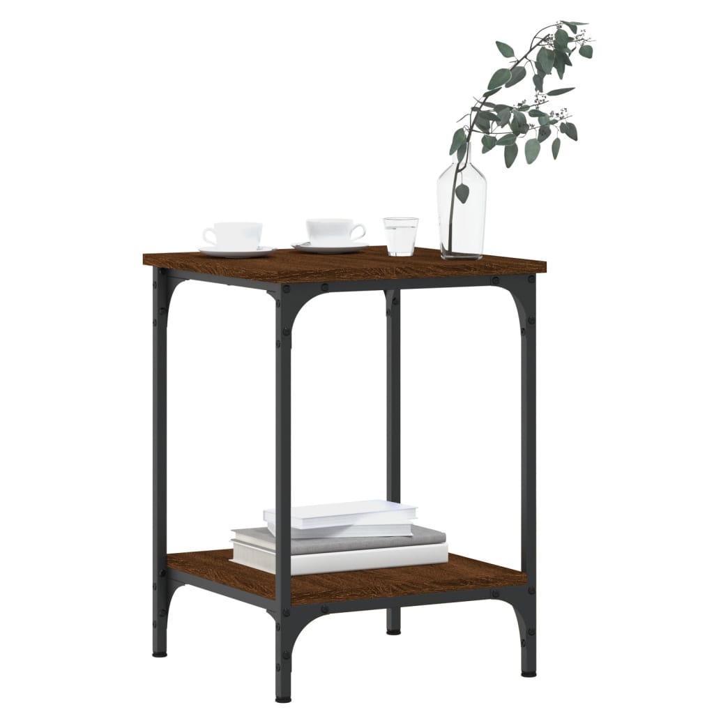 Table basse chêne marron 40x40x55 cm bois d'ingénierie - XIOS