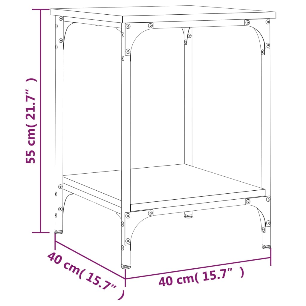 Table basse chêne marron 40x40x55 cm bois d'ingénierie - XIOS