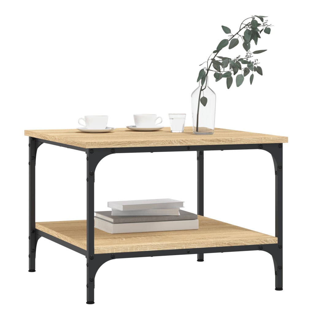 Table basse chêne sonoma 55x55x40 cm bois d'ingénierie - XIOS