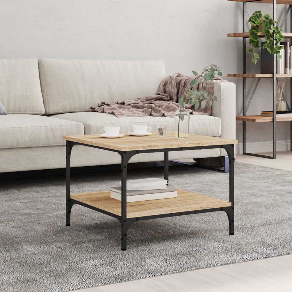 Table basse chêne sonoma 55x55x40 cm bois d'ingénierie - XIOS